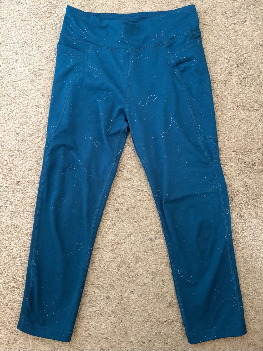 tek gear Teal Capri Leggings with Silver Speckle
